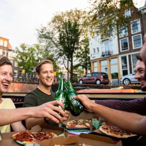 Boat Cruise with Pizza Amsterdam Stag