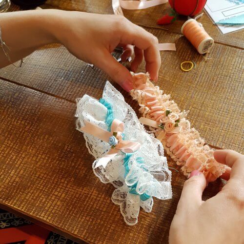 Blackpool Hen Do Activities Mobile Garter Making